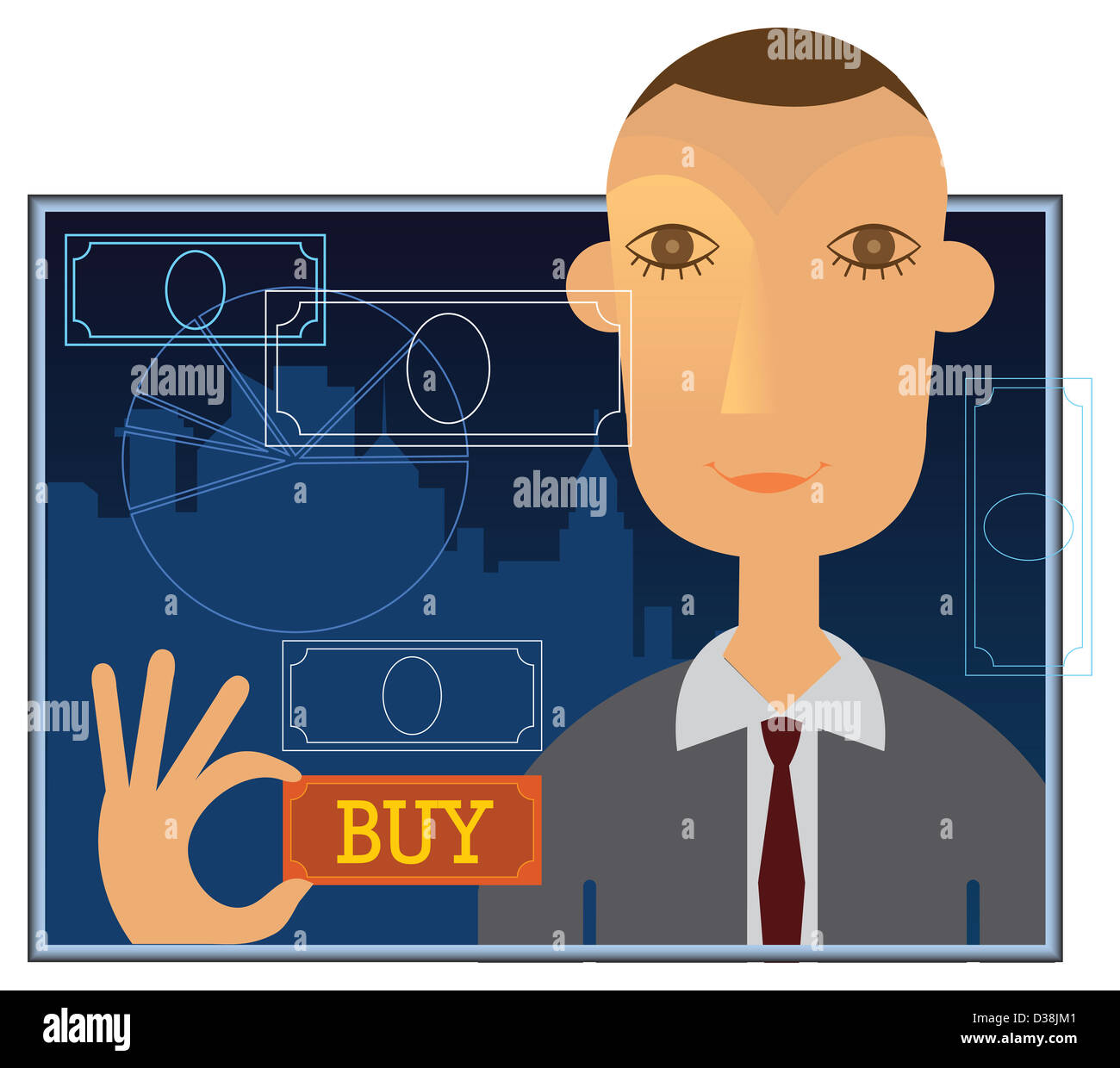 Businessman trading online Stock Photo