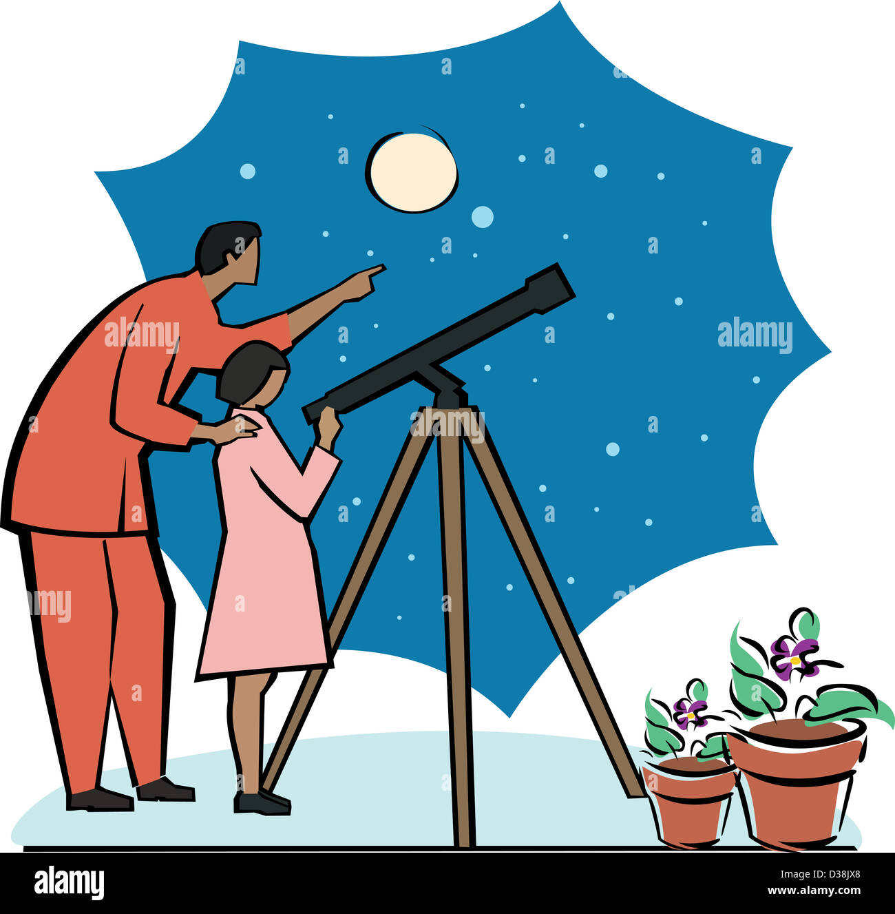 Man looking through telescope astronomy hi-res stock ...