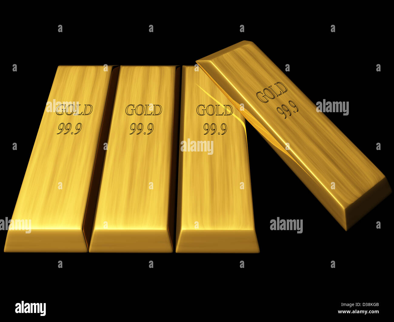 Rows gold bars 3d hi-res stock photography and images - Alamy