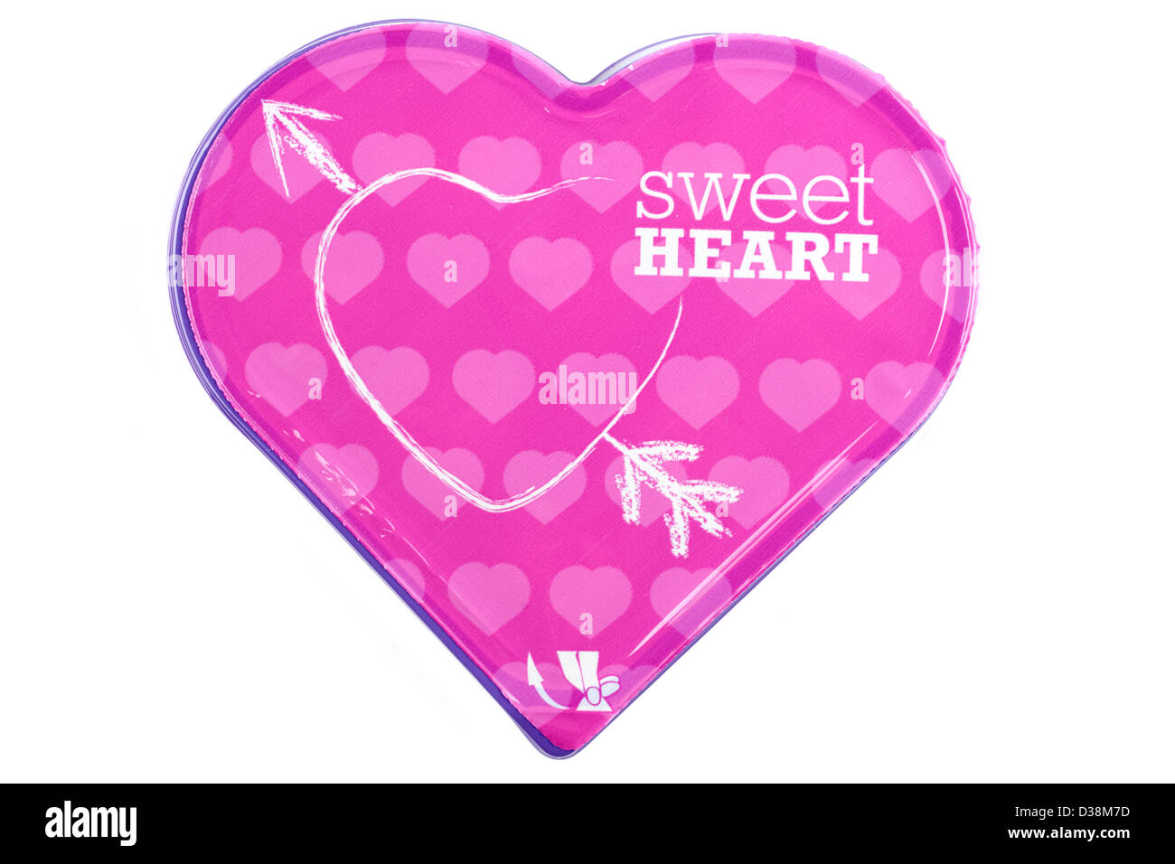 Pink heart shaped sweet heart box of chocolates Stock Photo