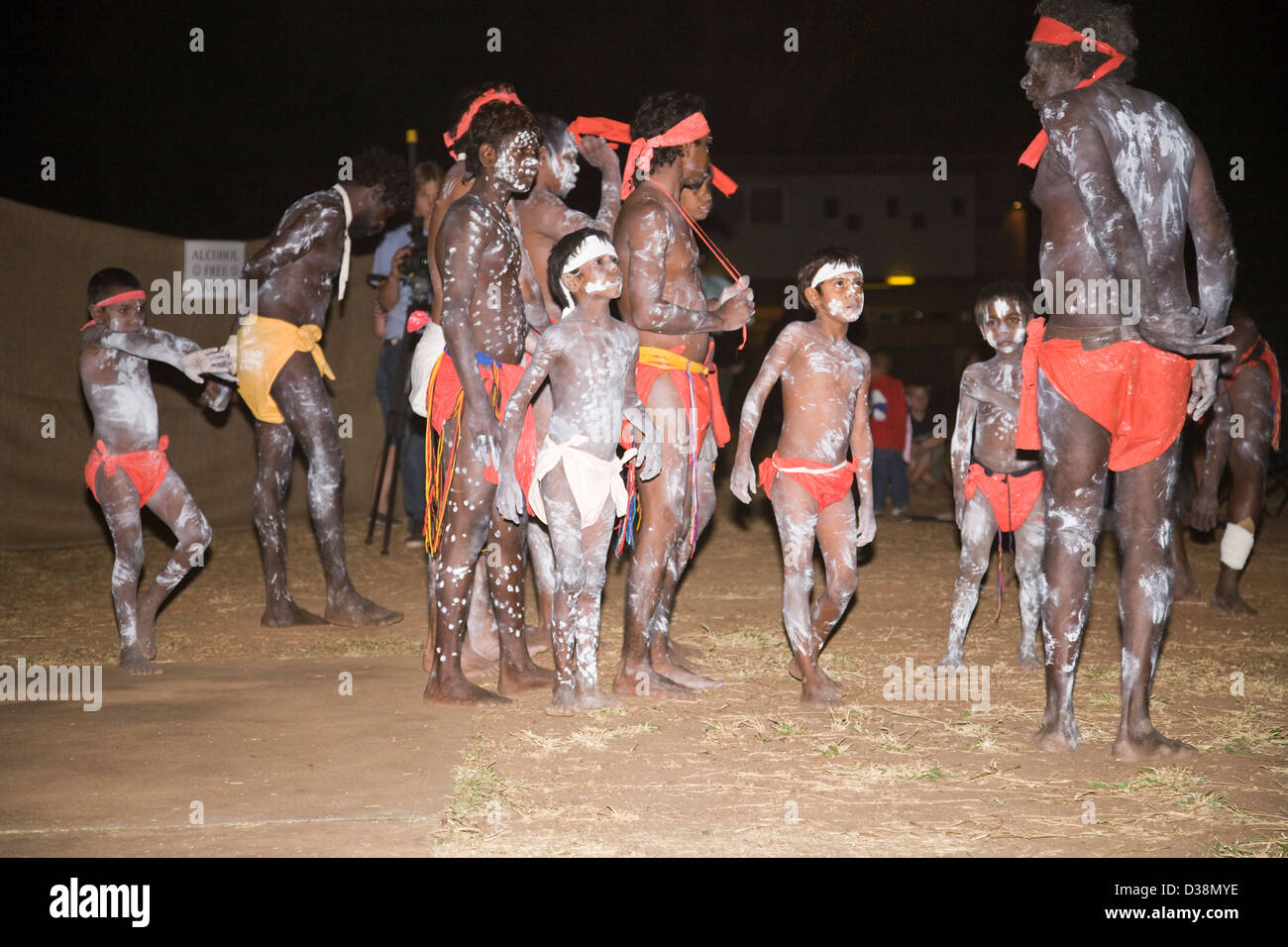 Indigenous entertainers at the Barramundi Concert, Ord Valley Muster, Kununnura, East Kimberley region, Western Australia Stock Photo