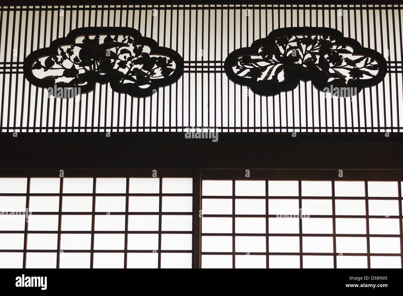 Details of imperial palace paper rice windows, Kyoto, Japan Stock Photo ...
