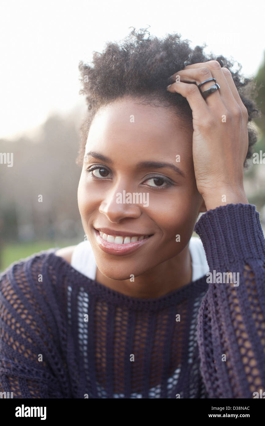 Close up of smiling womans face Stock Photo - Alamy
