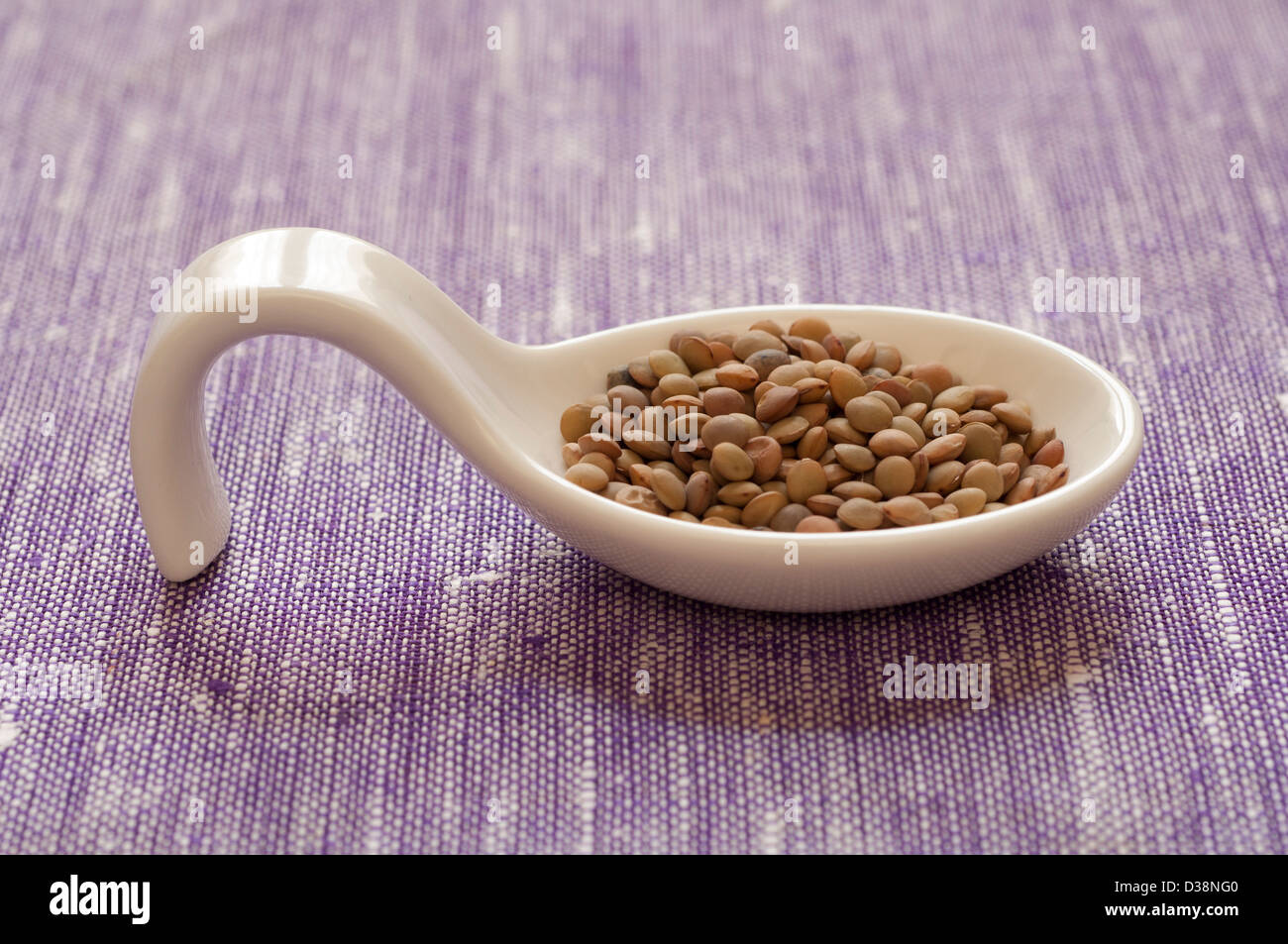 Close-up view of Organic Umbrian small Lentils Stock Photo