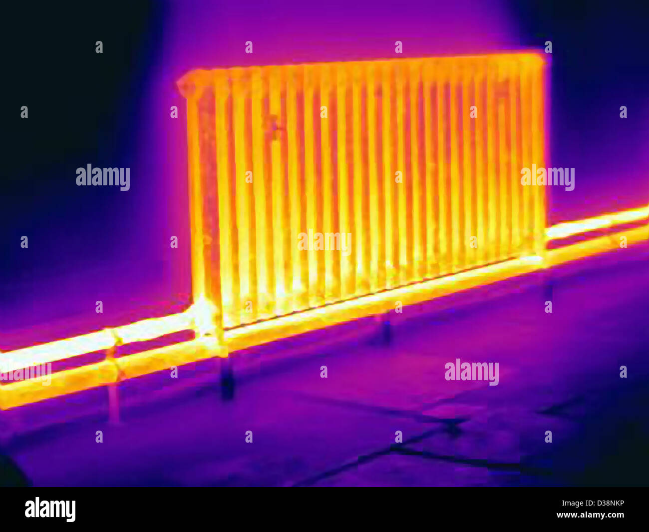Thermal image of radiator Stock Photo