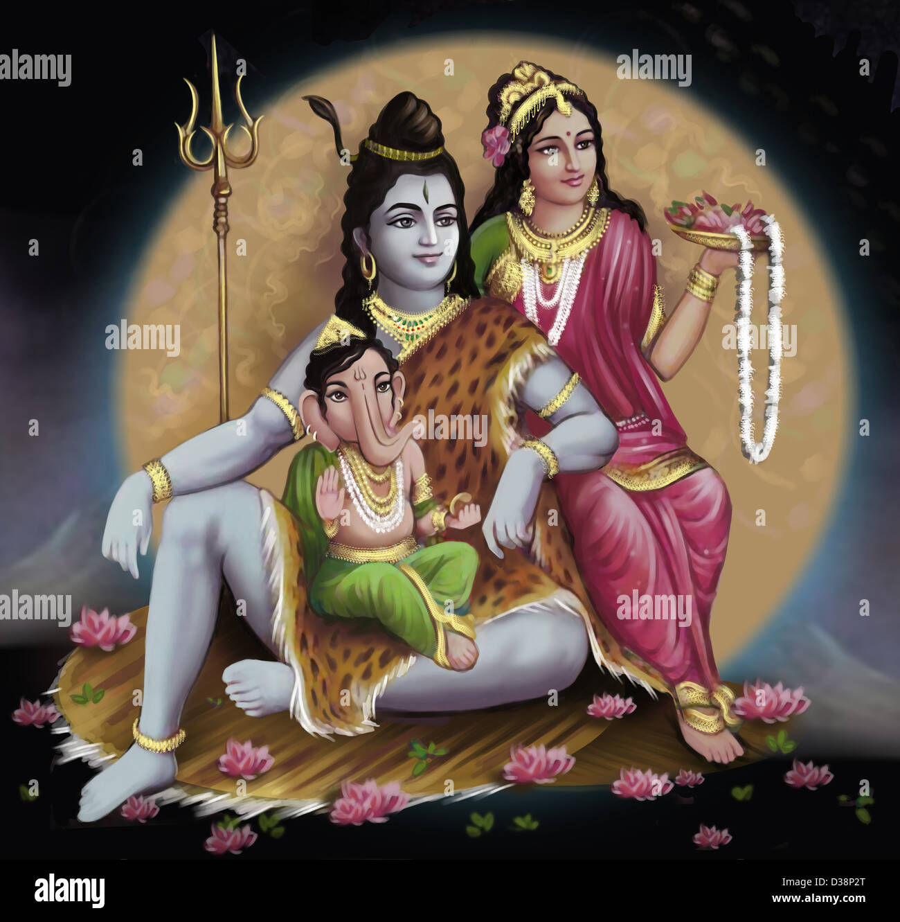 Shiva and parvati illustration hi-res stock photography and images - Alamy