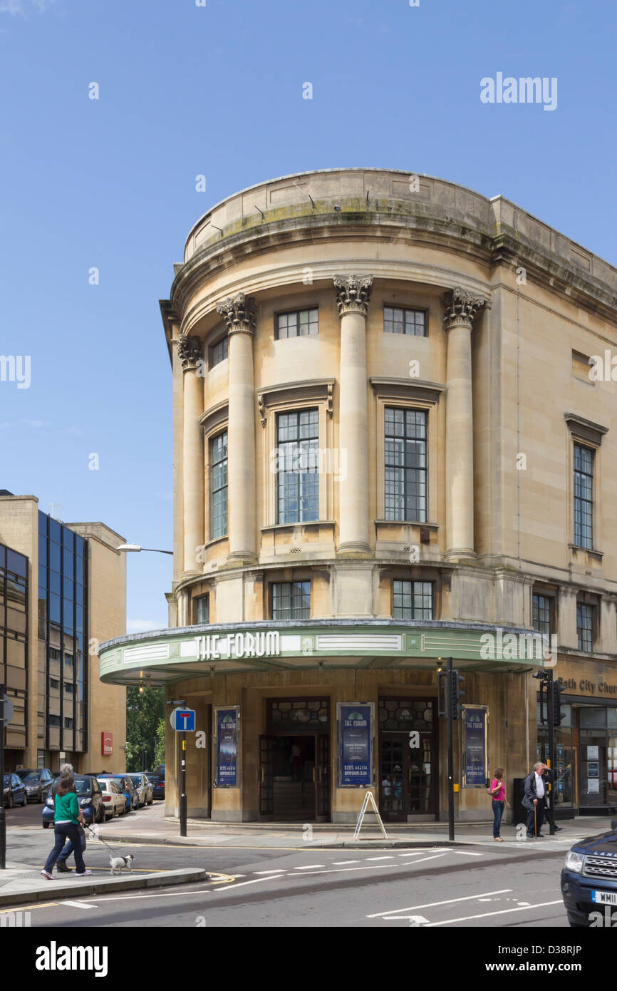 The Forum centre on St James's Parade Bath, originally a 1934 Art Deco style cinema, now used by Bath City Church. Stock Photo