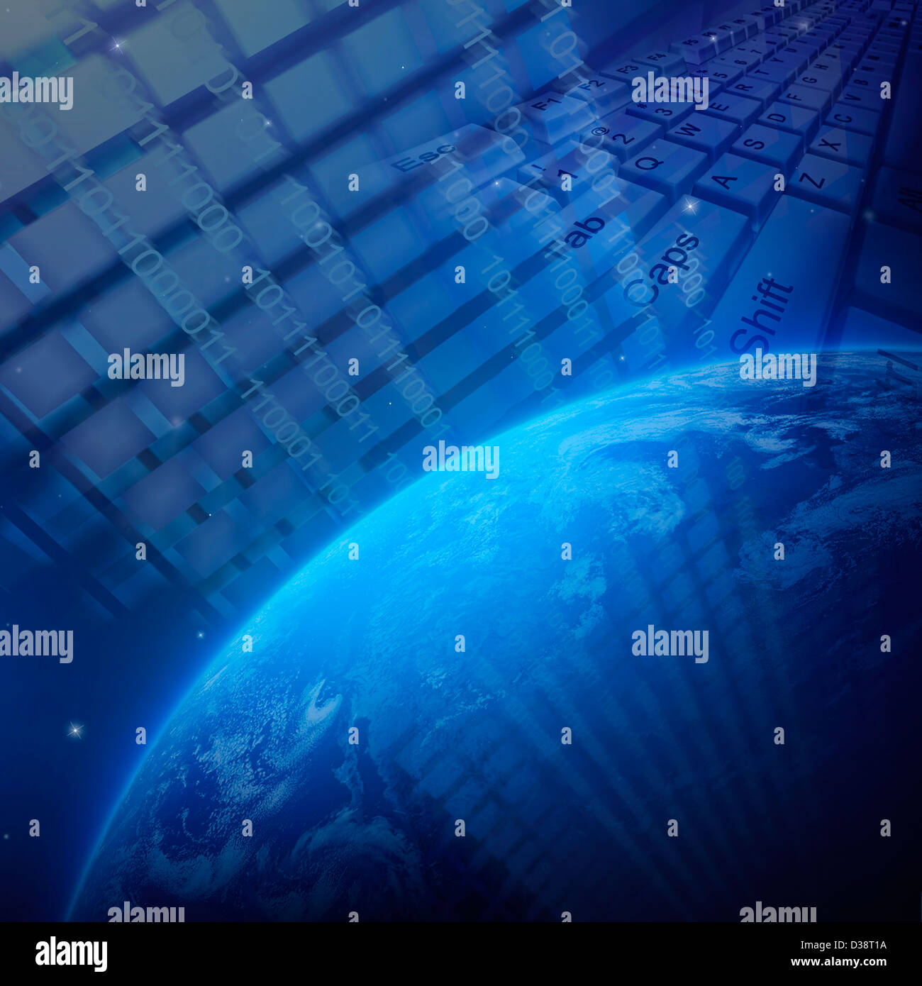 illustration of planet earth and networking Stock Photo