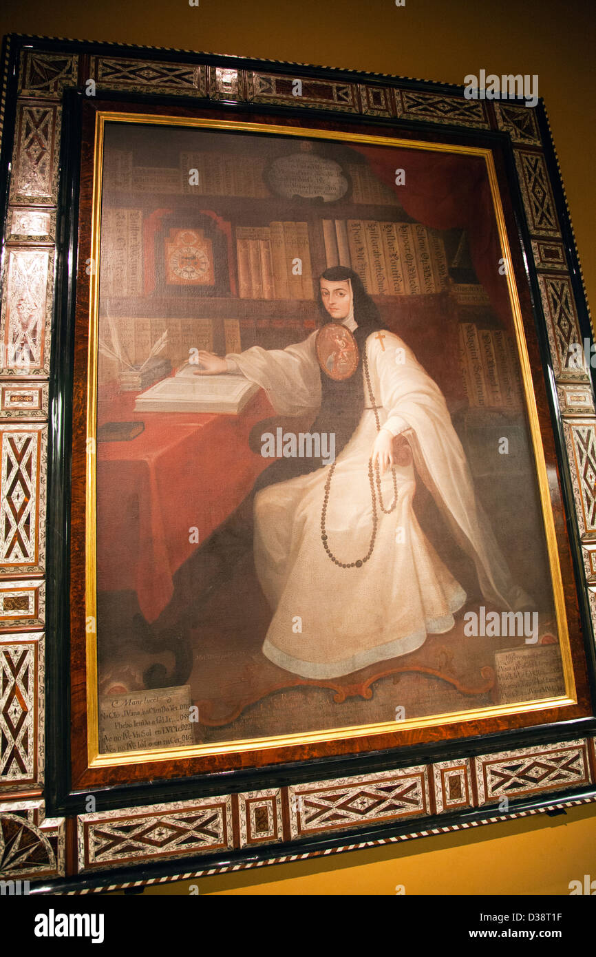 Sor Juana Inés de la Cruz, by Miguel Cabrera a Chapultepec Castle in Mexico City DF Stock Photo
