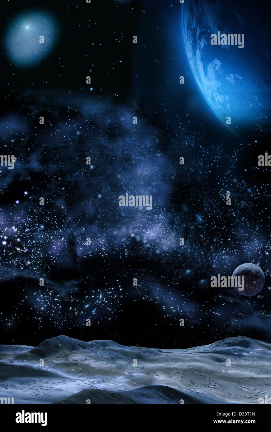 Earth from the surface of the Moon Stock Photo - Alamy