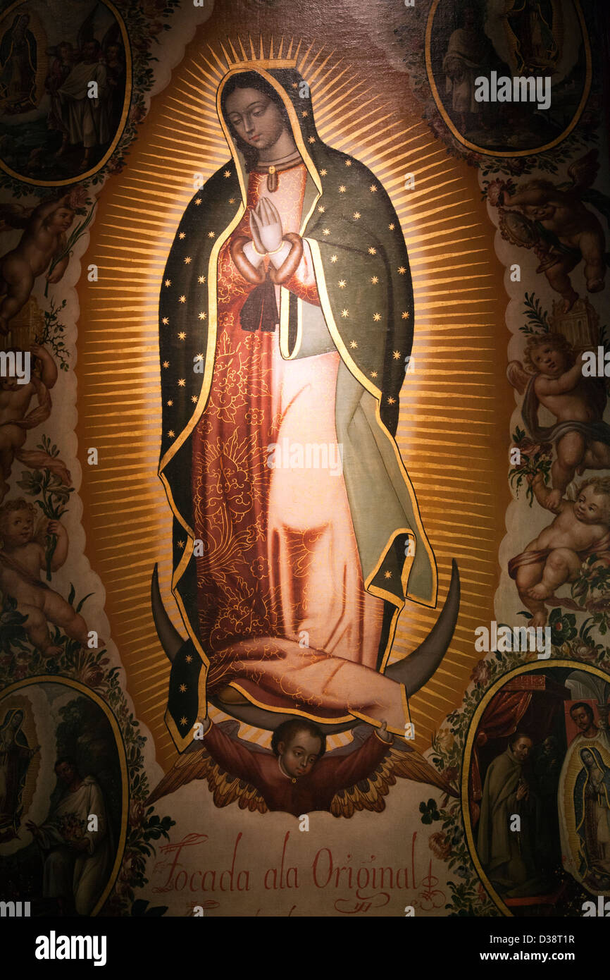 Painting of The Virgen Guadalupe at Chapultepec Castle in Mexico City DF Stock Photo
