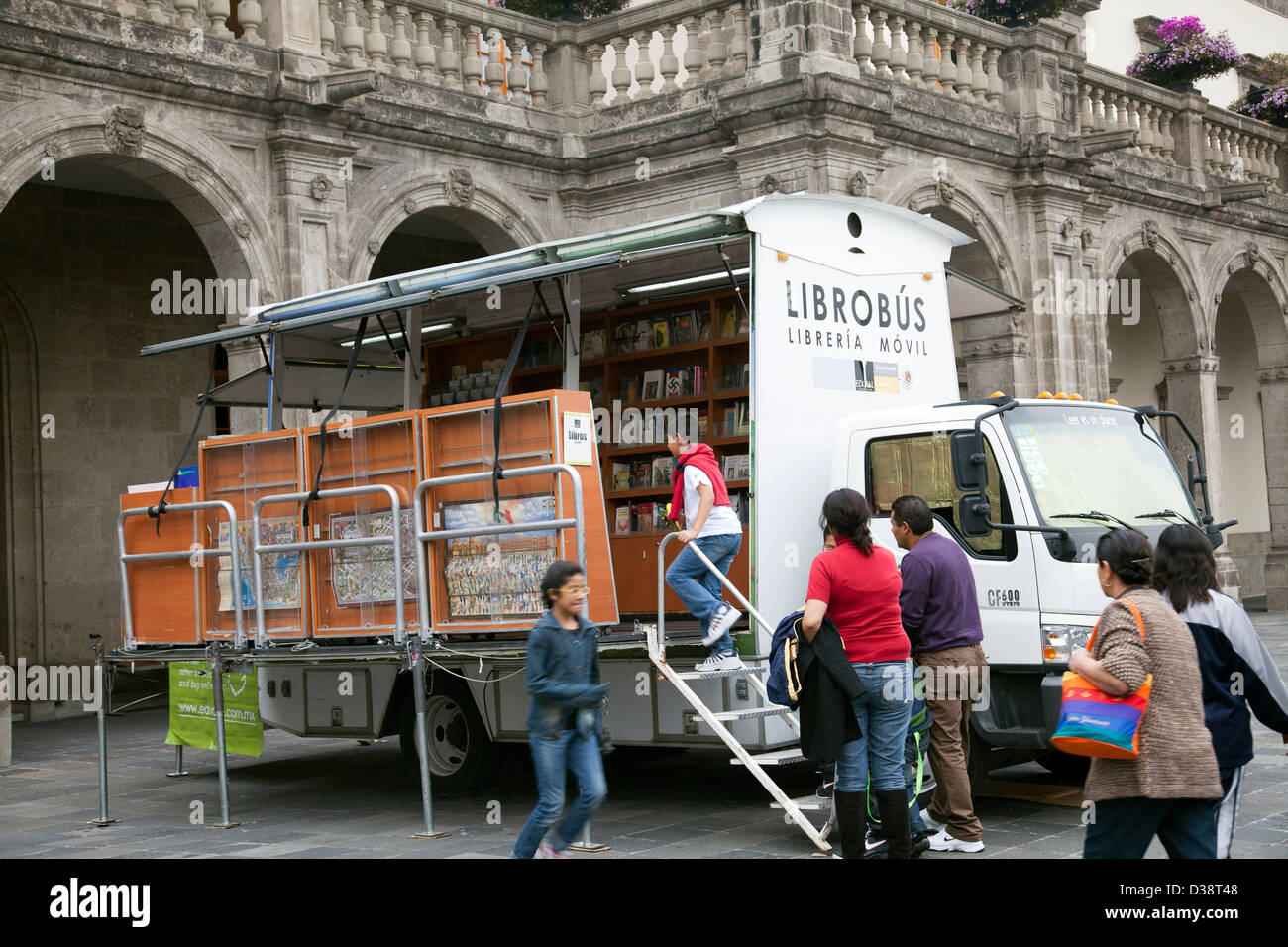 Mobile Library Stationed at Chapultepec Castle - Mexico City DF Stock Photo