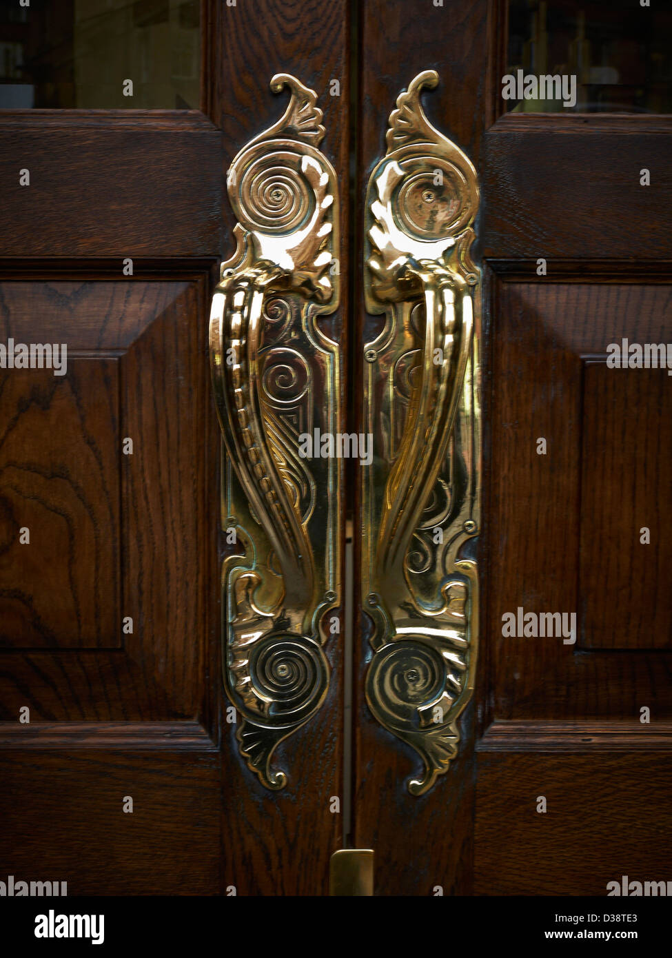 Copper door handles Stock Photo Alamy