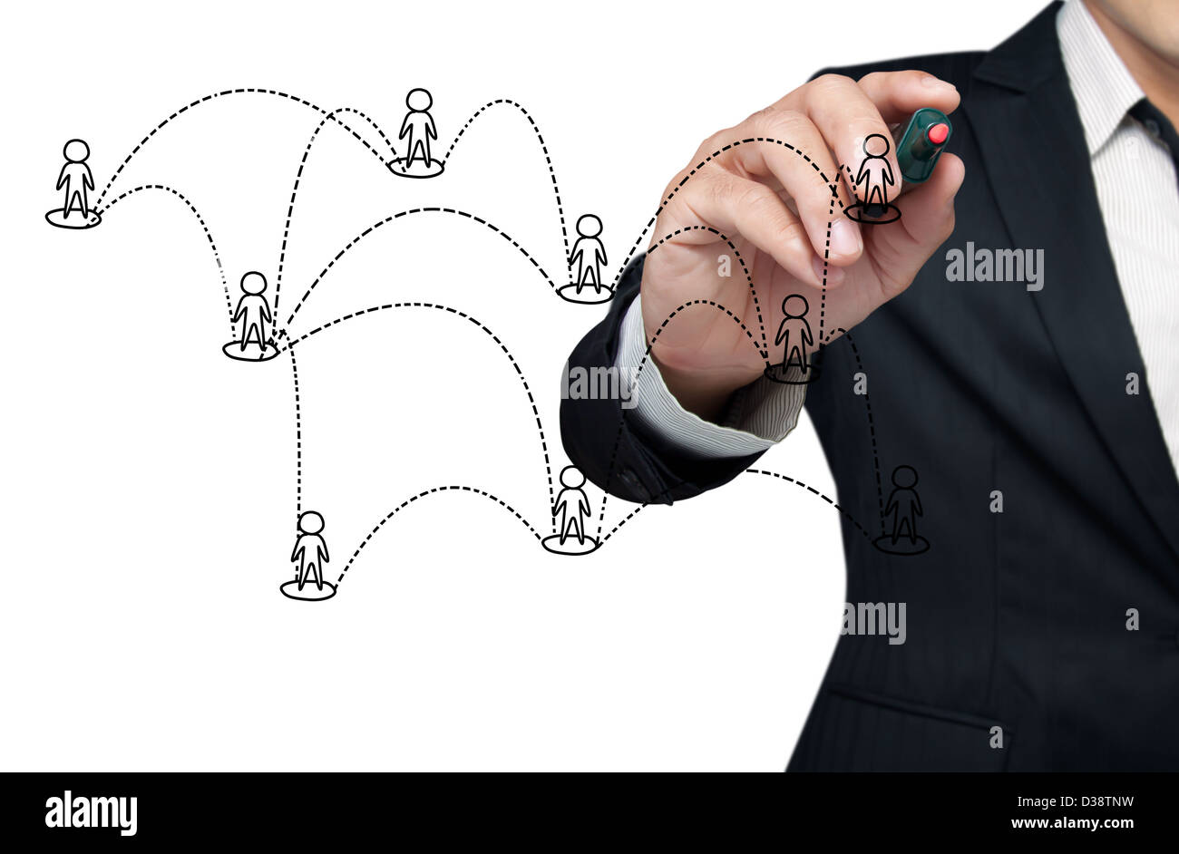 Drawing social network structure in a whiteboard Stock Photo Alamy