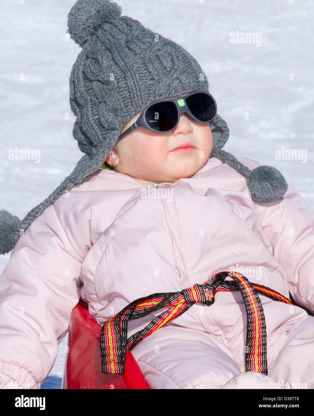 Princess Athena of Denmark poses for the media at Col-de-Bretaye in Villars, 13 February 2013. The family is on a winter holiday in Switzerland. Photo: Albert Nieboer /RPE/NETHERLANDS OUT Stock Photo