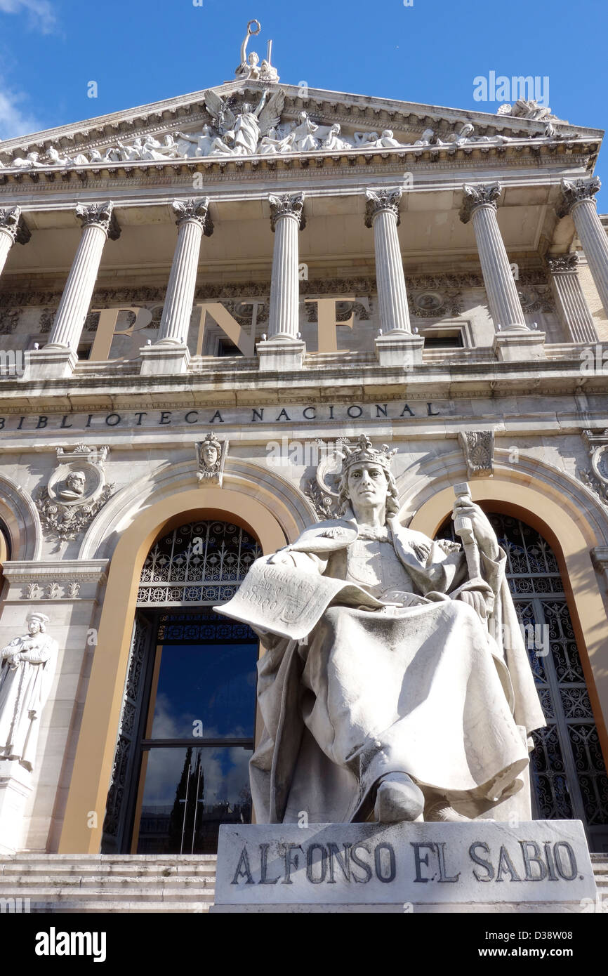 biblioteca nacional espana madrid spain national library alfonso sabio wise Stock Photo