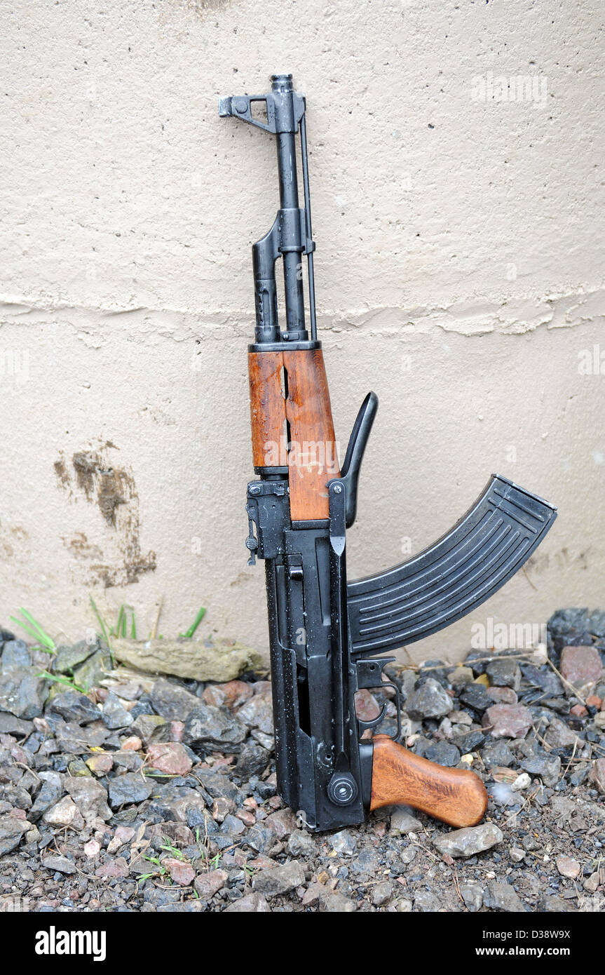 Kalashnikov Kalashnikovs rifle rifles machine gun guns weapon weapons Stock Photo