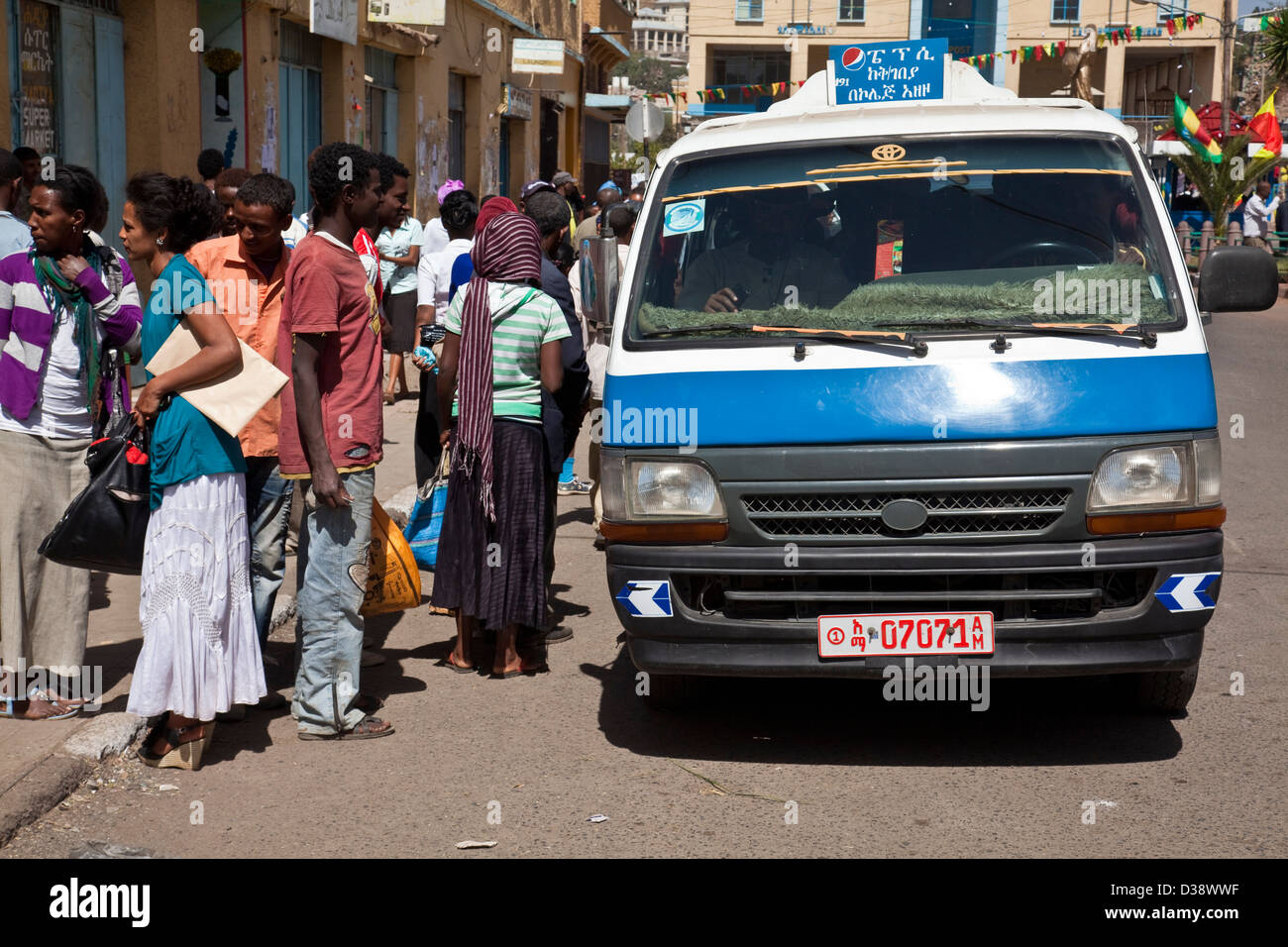 Minibus Taxi, Gondar, Ethiopia Stock Photo