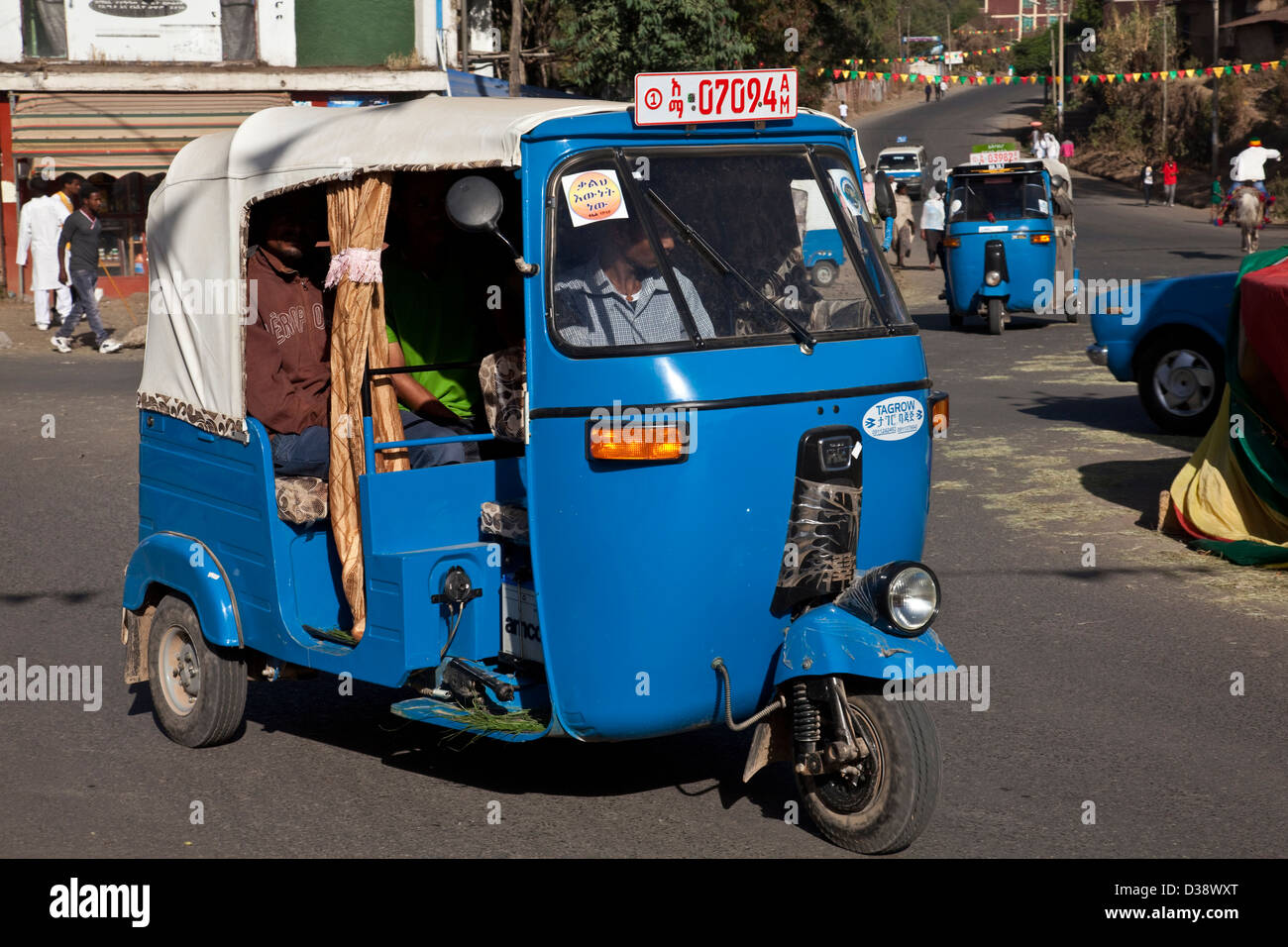 Tuk Tuk Taxi, Gondar, Ethiopia Stock Photo