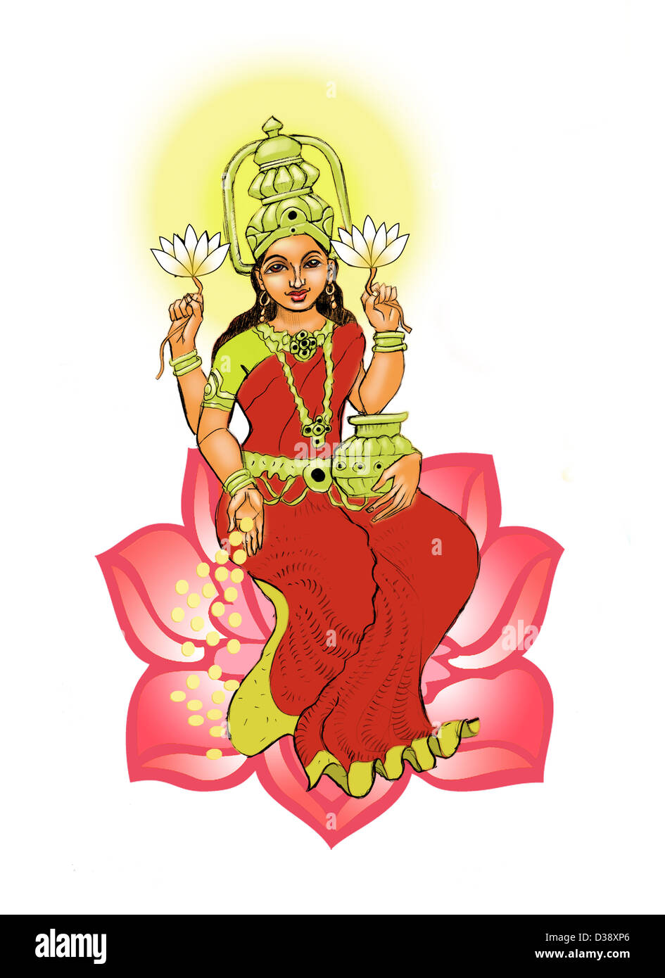 Goddess lakshmi Cut Out Stock Images & Pictures - Alamy