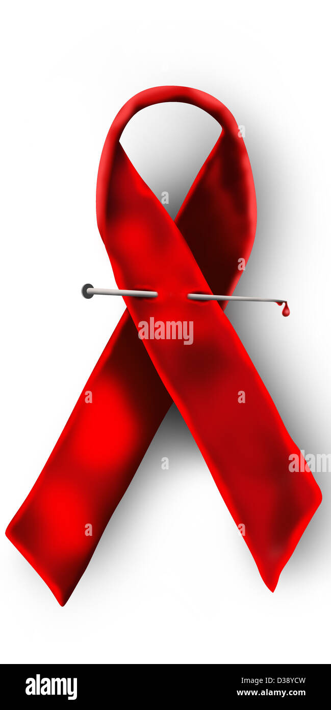 Close-up of AIDS awareness ribbon Stock Photo