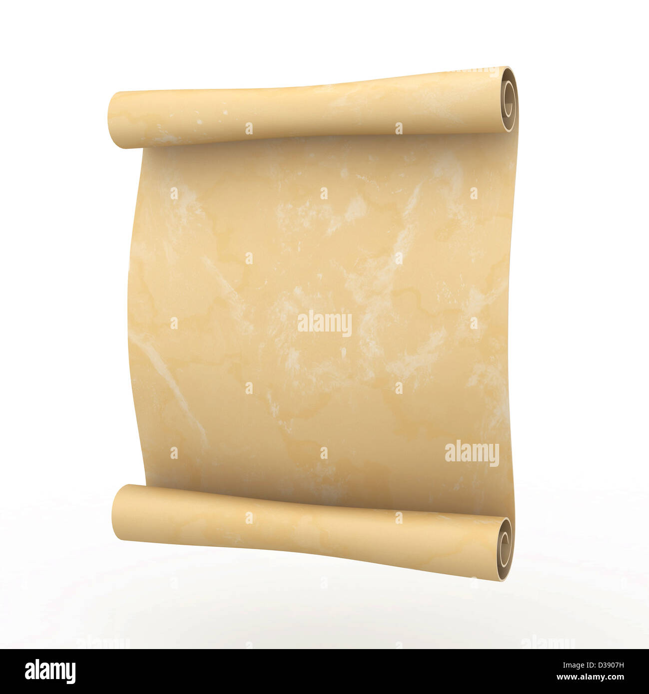 Vintage aged papyrus on white isolated background. 3d Stock Photo - Alamy