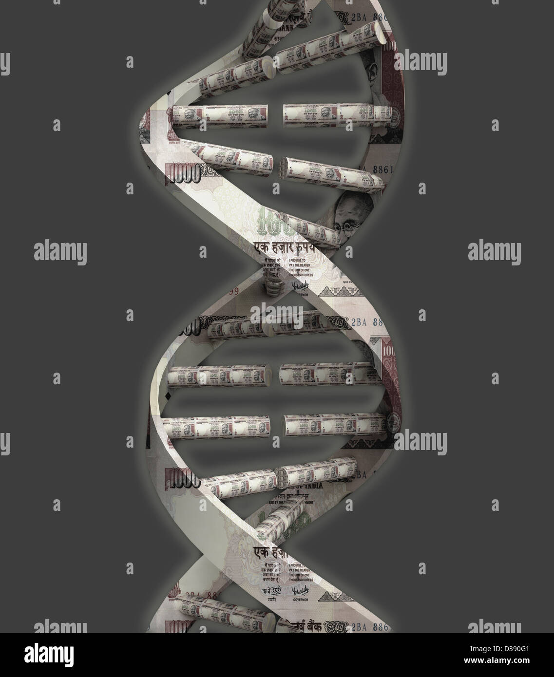 Money DNA strand Stock Photo