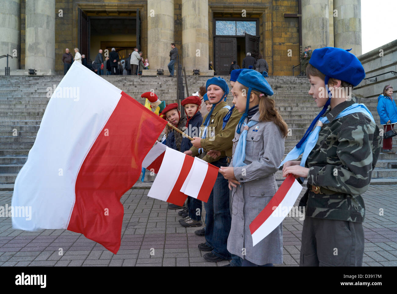 Katowice, Poland, on the occasion of the celebration of the Independence Day of Scouting Stock Photo