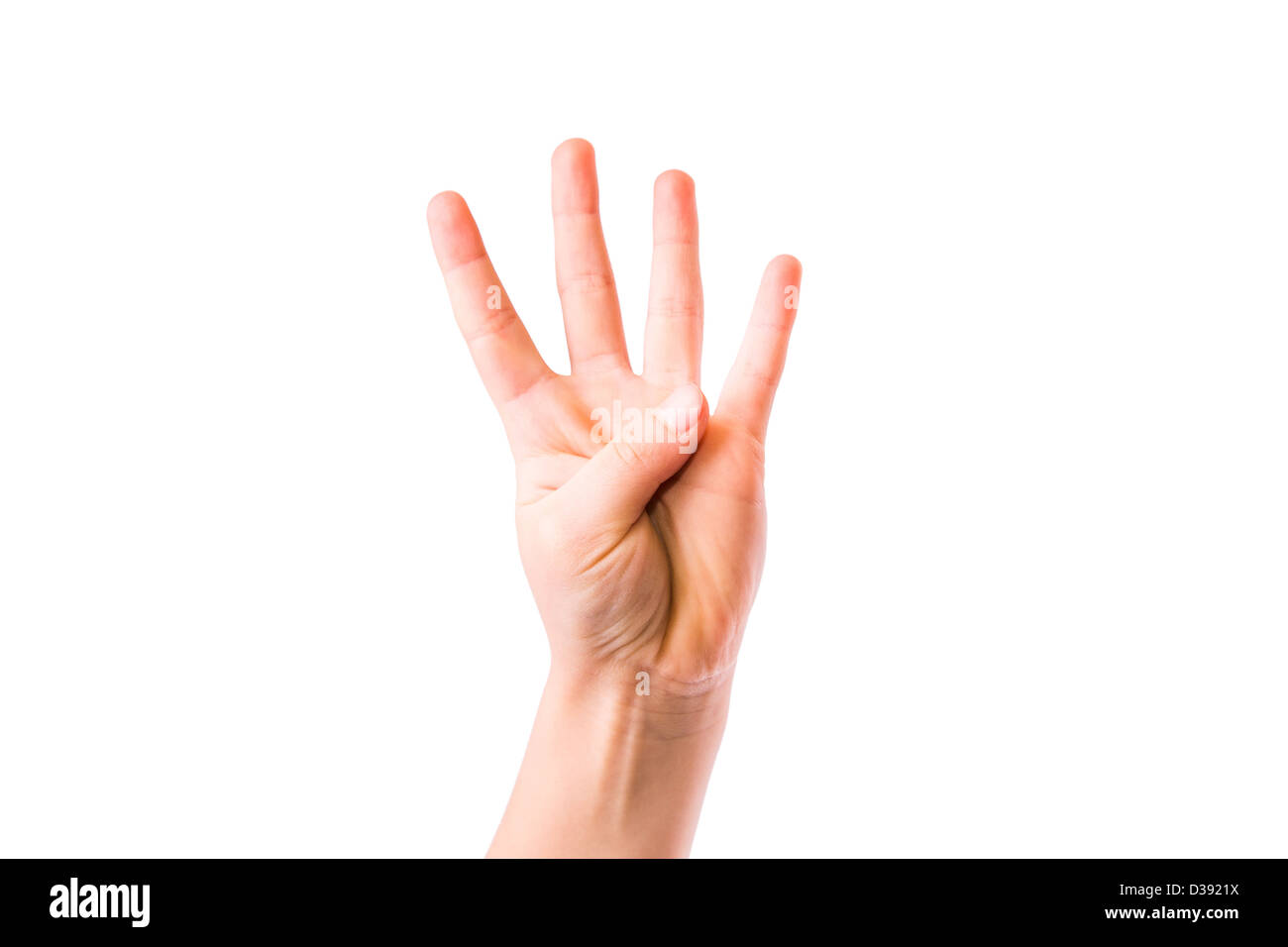 Hand sign of number four hi-res stock photography and images - Alamy