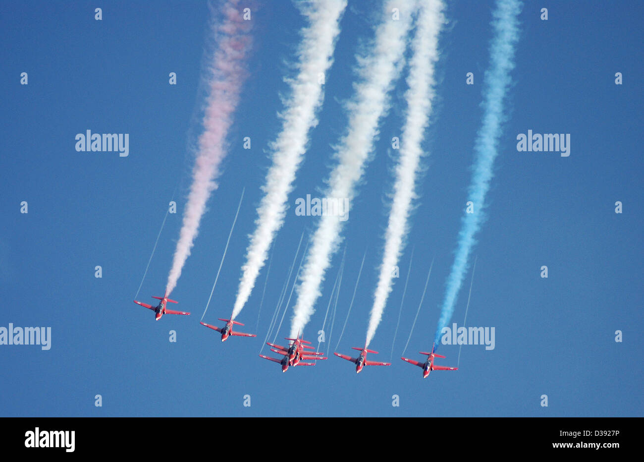 Red Arrows, Leuchars Air Show, September, 2012 Stock Photo
