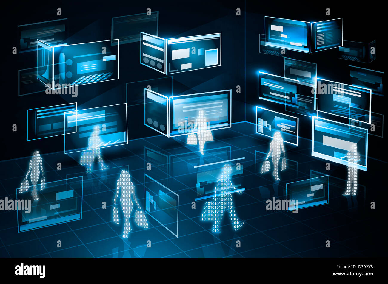 Illustrative representation of computer networking Stock Photo - Alamy