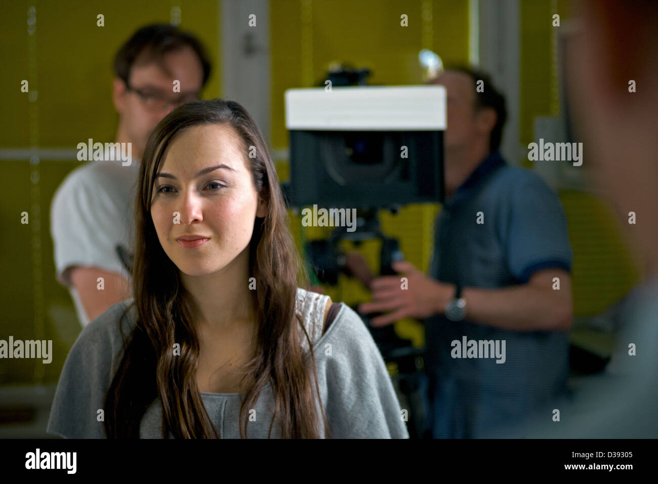 Berlin, Germany, actress during the shooting of a student film Stock ...