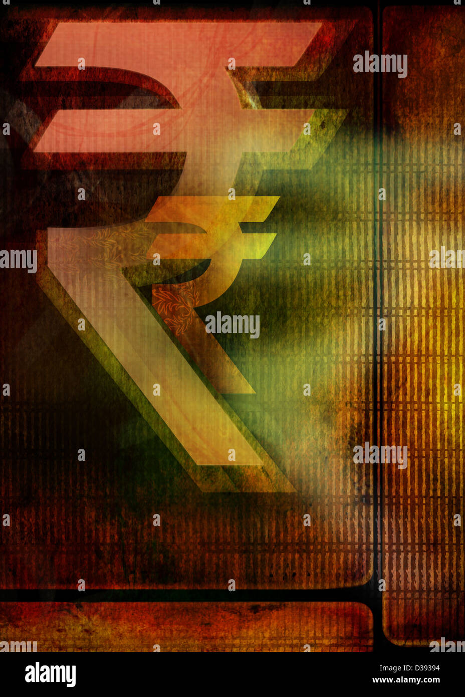 Close-up of Indian rupee symbols Stock Photo
