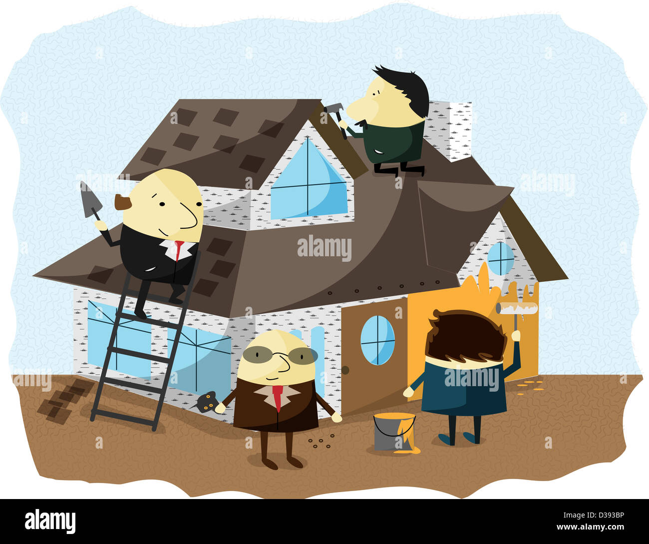 Businessmen doing renovation of a house Stock Photo