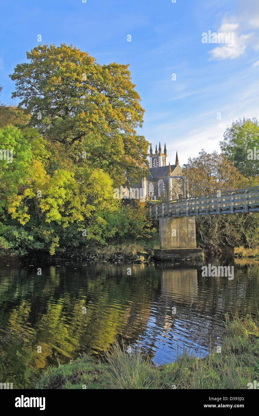 'Boat Weil' Suspension Bridge, over the Water or River of Ken, St Johns