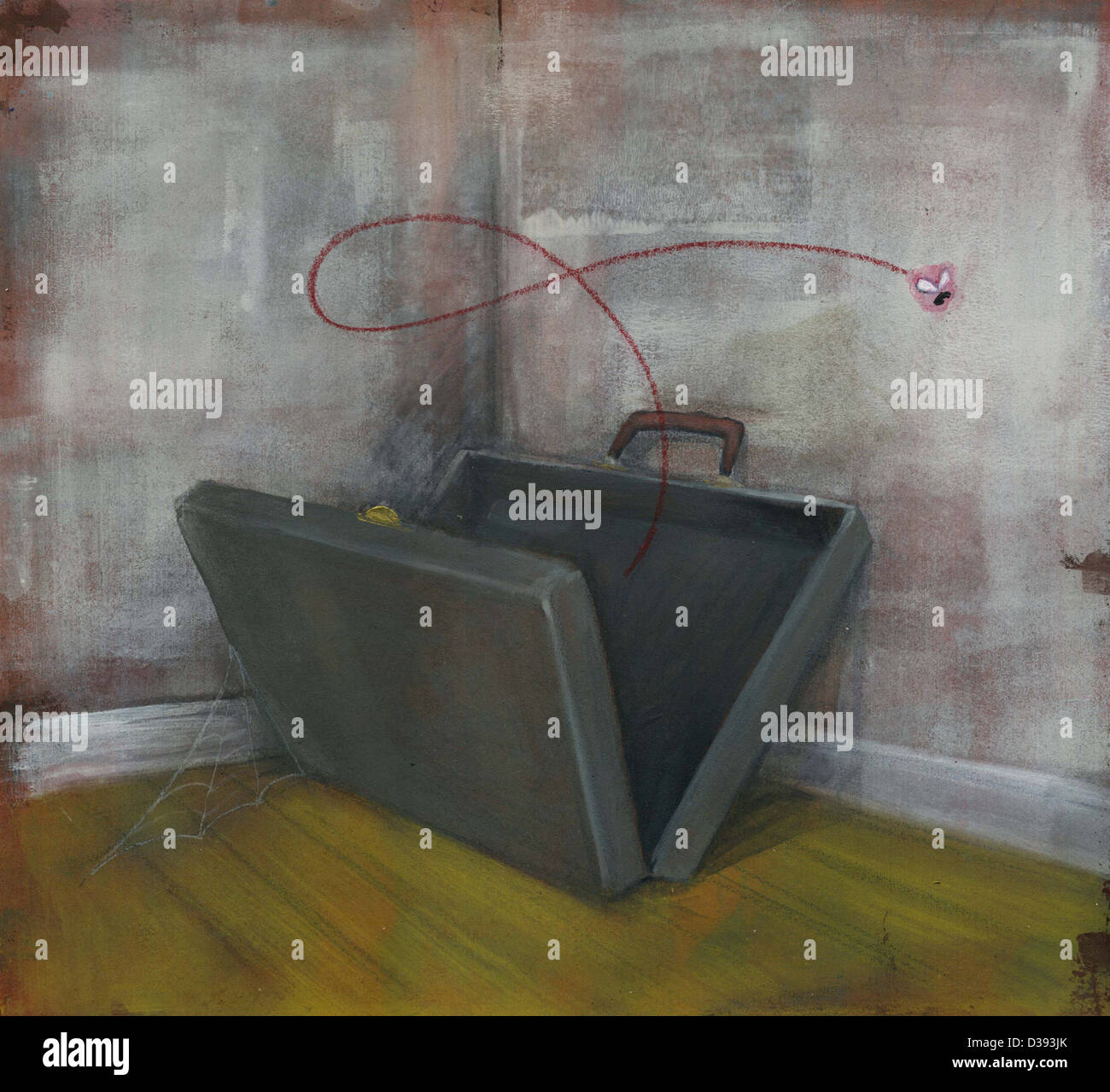 Empty briefcase in a corner Stock Photo Alamy