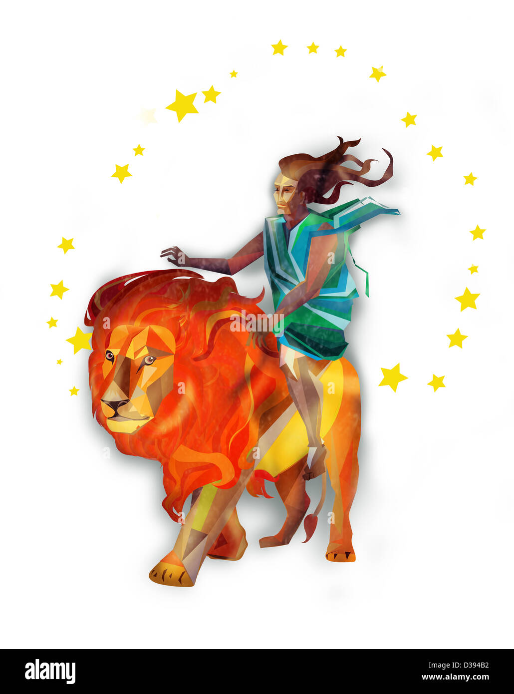 Leo zodiac sign over white background Stock Photo