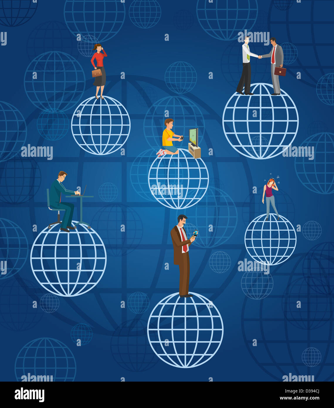 Illustration of global communications Stock Photo