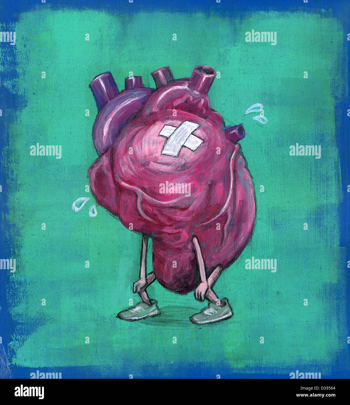 Illustration of sad heart Stock Photo