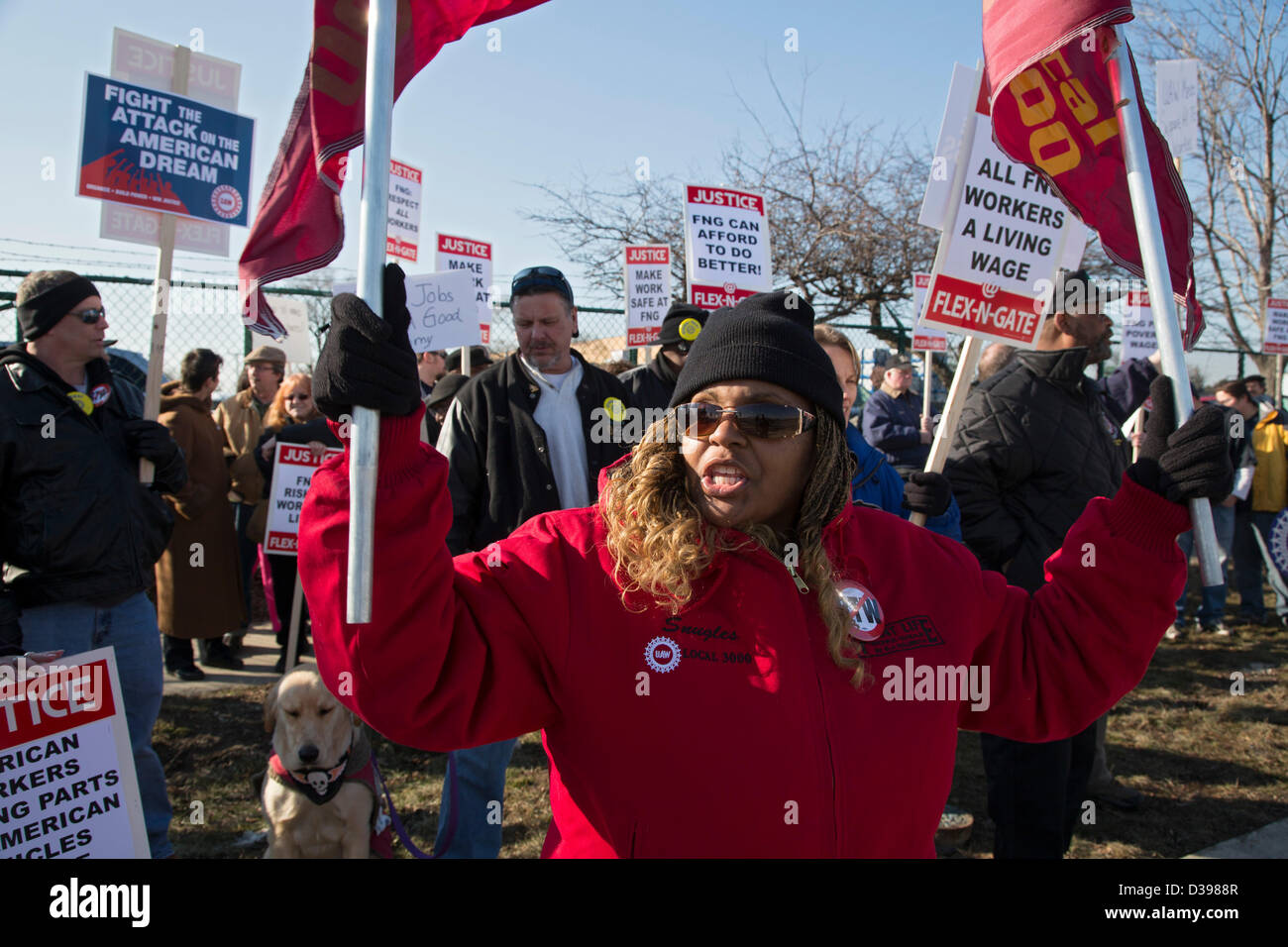 Warren, Michigan, USA. 13th February 2013. Members of the United Auto
