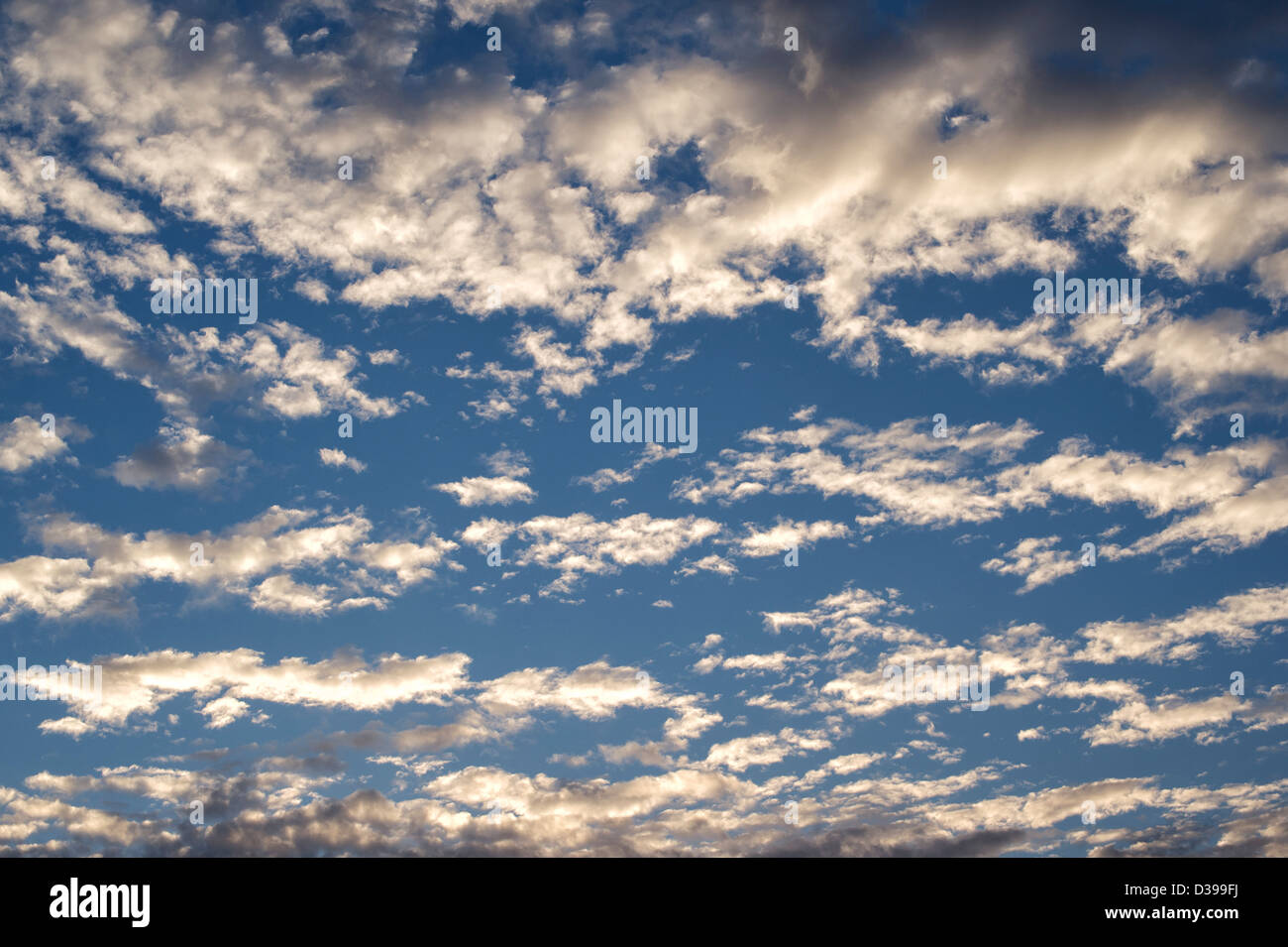 Altocumulus undulatus. Cloud patterns in the sky over India Stock Photo