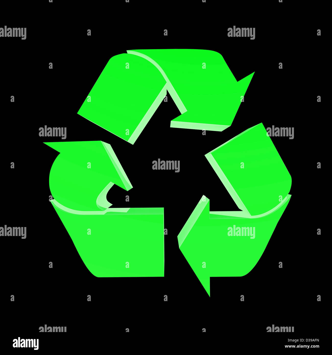 A 3d recycle symbol isolated against a white background Stock Photo - Alamy