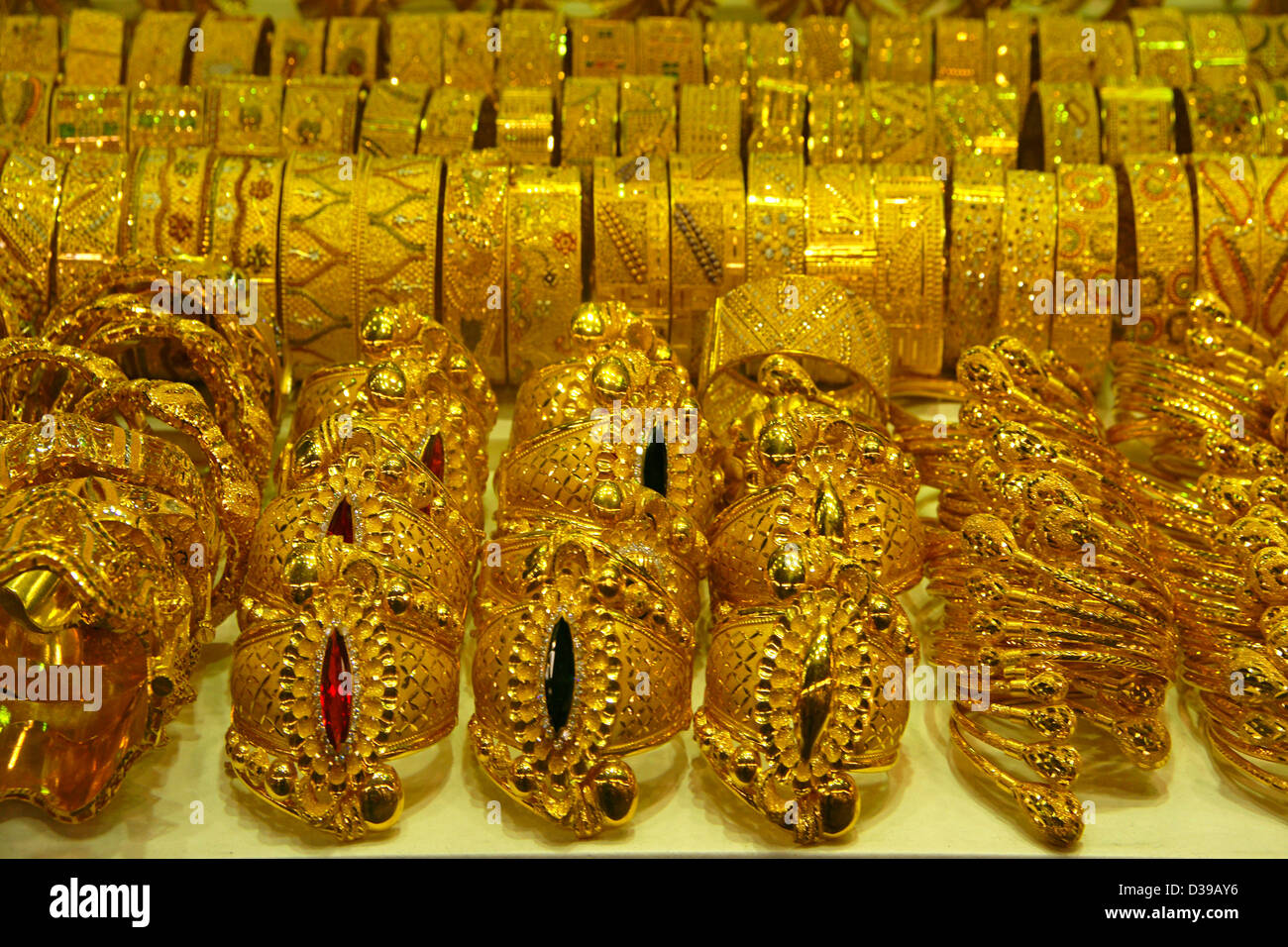 UAE Emirate of Dubai Gold souq at Deira Stock Photo - Alamy