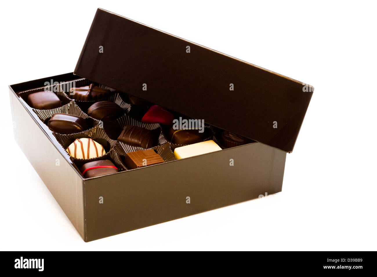 Assorted gourmet chocolate in a box Stock Photo Alamy