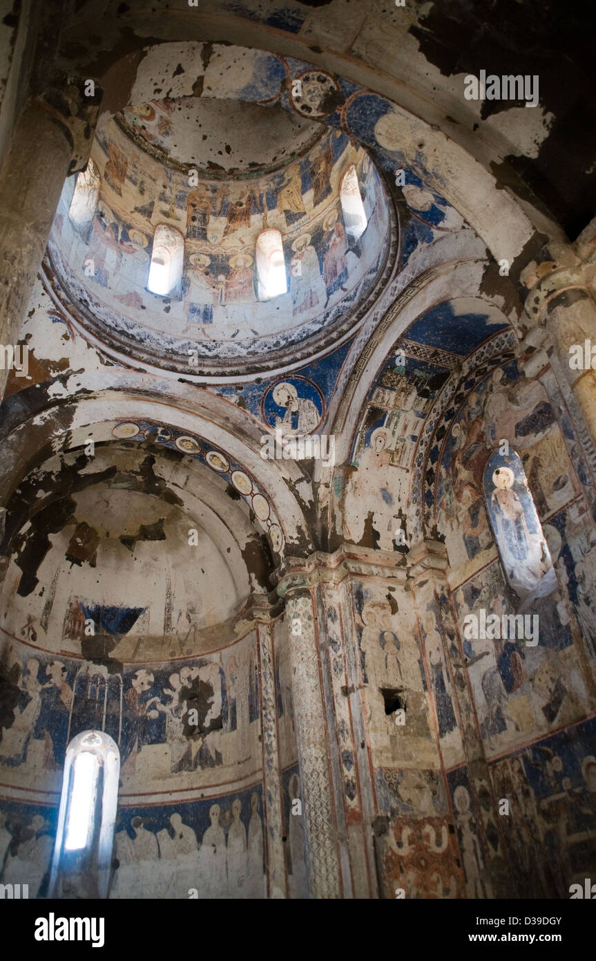The interior dome of the medieval church of St Gregory in the ancient Armenian city of Ani, in eastern Turkey. Stock Photo