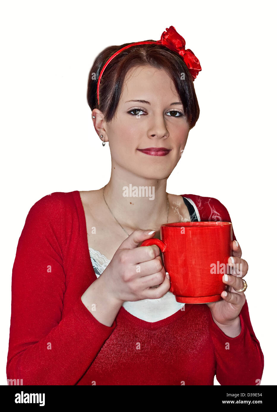 Woman in red sweater on hi-res stock photography and images - Alamy