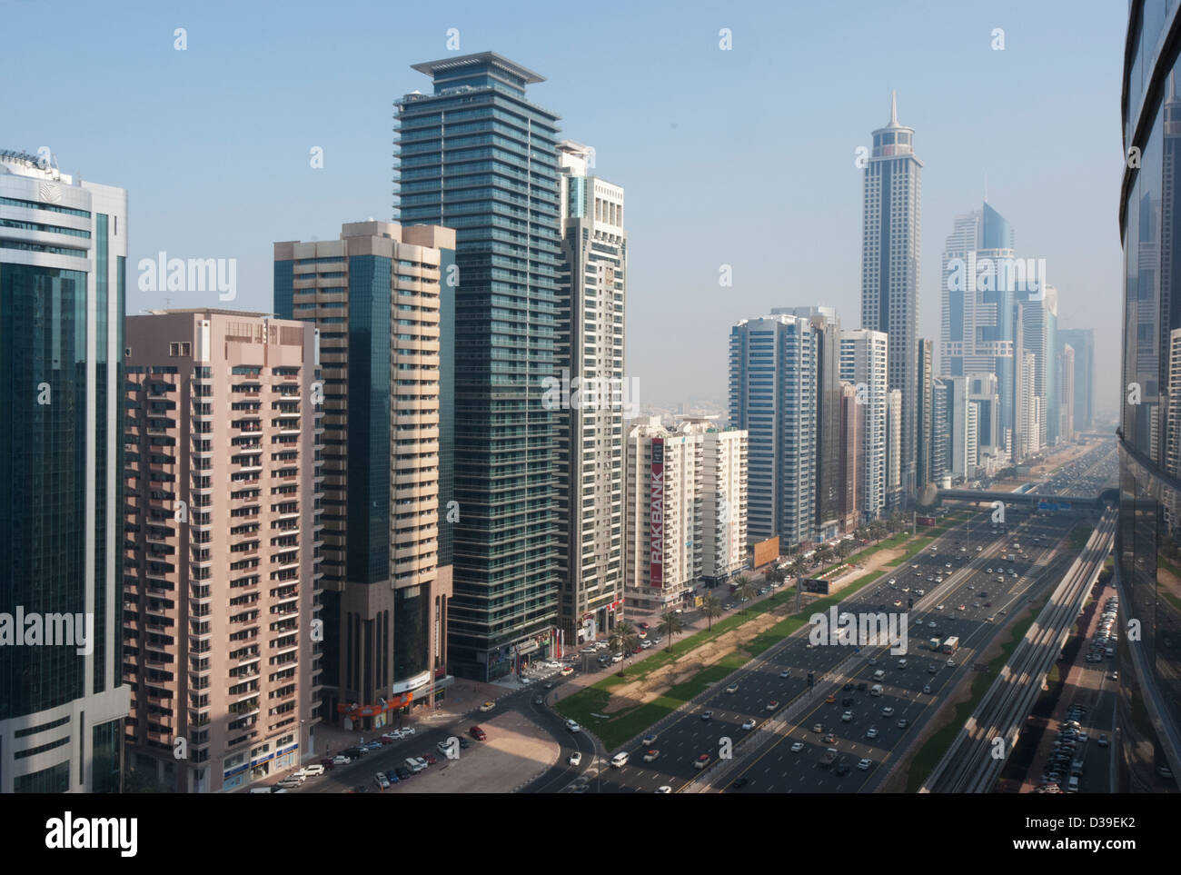 Dubai's Skeikh Zayed Road. Stock Photo
