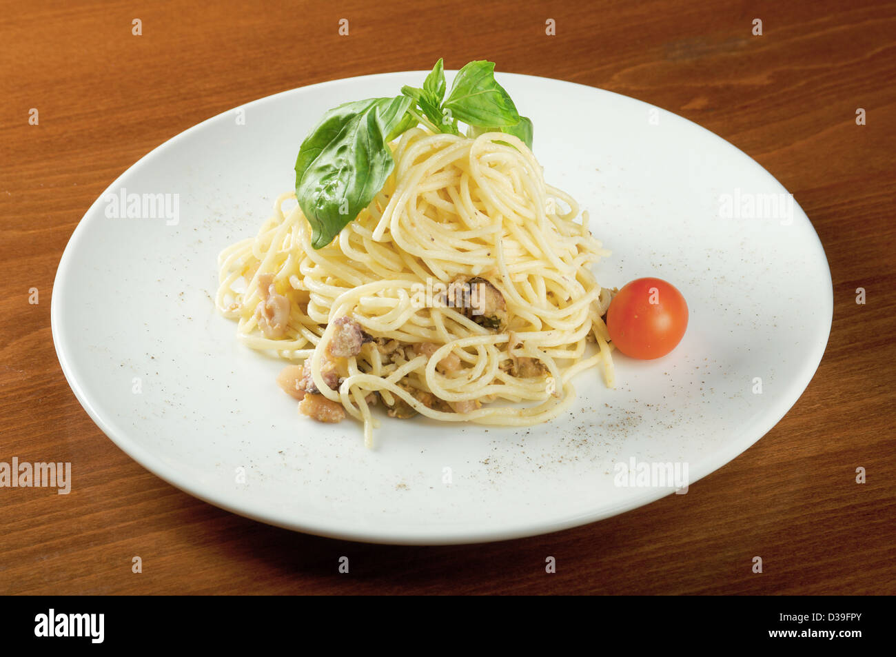noodles tagliolini with seafood .closeup Stock Photo Alamy