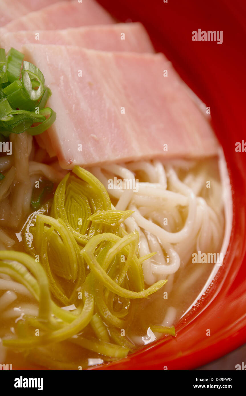 japanese ham noodles and mushroom Stock Photo Alamy