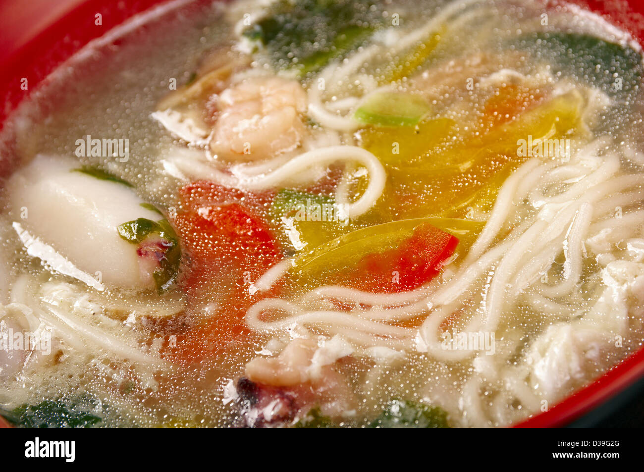 chinese traditional seafood noodle soup Stock Photo Alamy